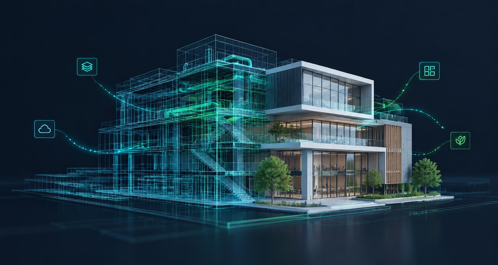 Maquette architecturale 3D illustrant les évolutions d'Archicad 30